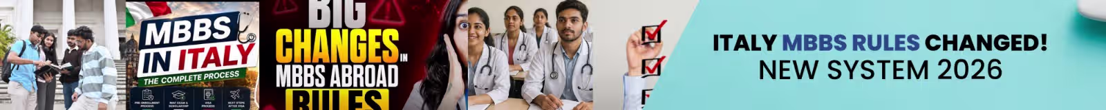 Italy MBBS Admission 2026 new Open Semester system and official Biology Chemistry Physics syllabus update for Indian students