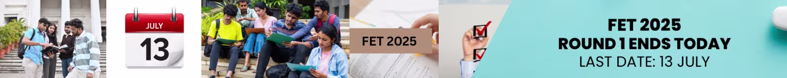 FET 2025 Round 1 counselling deadline on 13 July 2026 with registration, choice filling and fee payment details