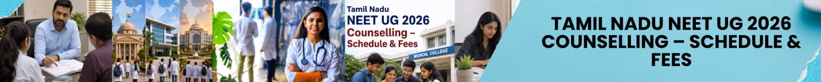 Tamil Nadu NEET UG 2026 Round 1 counselling registration, schedule, fees, and security deposit details infographic