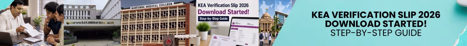 KEA Verification Slip 2026 download guide showing candidate login page and verification slip document on laptop screen