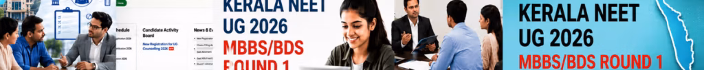 Official notification for KEAM 2026 MBBS BDS Round 1 option registration starts on August 15 on the CEE Kerala portal.