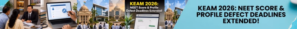 Kerala KEAM 2026 NEET score submission and profile defect rectification deadlines extended by CEE Kerala for medical courses