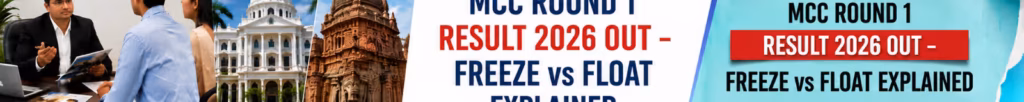 MCC Round 1 UG Counselling 2026 Final Result and Freeze Float Options guide for medical aspirants