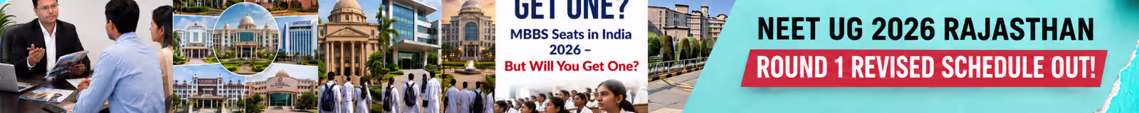 Rajasthan NEET UG 2026 Counselling Round 1 revised schedule announcement with key dates and deadlines for MBBS BDS admissions.
