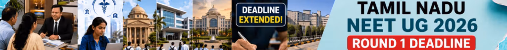 Tamil Nadu NEET UG 2026 Round 1 Counselling Deadline Extended - Registration and choice filling deadline August 20, 2026 html Tamil Nadu NEET UG 2026 Round 1: Key FAQs on Extended Deadline, Registration & Reporting Has the Tamil Nadu NEET UG 2026 Round 1 registration deadline been extended? Yes, the Selection Committee, Tamil Nadu has extended the registration, choice filling, and choice locking deadline for Round 1 counselling. The new deadline is August 20, 2026, by 5:00 PM. Candidates now have additional time to complete their registration and lock their preferences. What is the new deadline for Tamil Nadu NEET UG 2026 Round 1 registration and choice filling? The revised deadline for both registration and choice filling is August 20, 2026, by 5:00 PM. Candidates must complete all activities—including registration, document upload, and choice locking—before the deadline. No further extensions have been announced. When will the seat allotment result for Round 1 be declared? The seat-allotment processing will take place on August 21, 2026, and the results will be declared on August 22, 2026. Candidates can check their allotment status on the official Tamil Nadu Selection Committee portal at https://tnmedicalselection.net/. What is the schedule for downloading the allotment order? Allotted candidates can download their allotment order from August 22 to August 28, 2026, until 12:00 Noon. It is mandatory to download and print the allotment order for reporting to the allotted college. What is the final reporting deadline for allotted candidates? The final reporting deadline for candidates who are allotted a seat in Round 1 is August 28, 2026, by 5:00 PM. Candidates must report physically to their allotted college with all original documents for verification and admission formalities. What documents are required for physical reporting? Candidates must carry the following original documents: NEET UG 2026 Admit Card and Score Card, Class 10 and 12 Mark Sheets, Transfer Certificate (TC), Conduct Certificate, Community Certificate (if applicable), valid Photo ID, Passport-size Photographs, and the Allotment Order. All documents should be self-attested and ready for verification. What happens if a candidate fails to lock their choices by the deadline? Choice locking is mandatory. If a candidate fails to lock their choices by August 20, 2026, at 5:00 PM, they will not be considered for seat allotment in Round 1. No exceptions or extensions have been mentioned in the official notice. What should candidates do before locking their choices? Before locking choices, candidates should carefully review their NEET UG 2026 rank, category eligibility, college fee structures, and seat availability. It is advisable to prepare a priority list in advance and double-check all preferences before the final lock. How can candidates access the official Tamil Nadu counselling portal? Candidates can access the official Tamil Nadu NEET UG 2026 counselling portal directly at https://tnmedicalselection.net/. The official notice is also available for download at https://tnmedicalselection.net/news/18082026005928.pdf. Where can candidates find official updates for Tamil Nadu NEET UG 2026 counselling? All official updates, schedules, and results are published on the Tamil Nadu Selection Committee official website: https://tnmedicalselection.net/. Candidates should regularly monitor the portal for any amendments or new notifications regarding the counselling process. Punjab NEET UG 2026 Round 1 counselling involves tight deadlines, critical choice-filling decisions, complex fee structures, multiple quota categories, and the crucial preference order that could determine your seat allotment. One missed deadline, incorrect preference sequence, or oversight in document submission could cost you your medical seat. Don't leave your future to chance. Let the experts guide you through every stage — from understanding college fees and bond conditions to strategic preference filling, objection handling, and admission support. Get personalized counselling and complete admission assistance today. 👇 Here are some call-to-action options for your Tamil Nadu NEET UG 2026 blog: Option 1 (Urgent & Deadline-Focused): The Tamil Nadu NEET UG 2026 counselling deadline has been extended—but only until August 20, 5:00 PM. That's your window to register, fill choices, and lock your preferences. One missed deadline, one incorrect preference sequence, or one overlooked document could cost you your medical seat. With thousands of aspirants competing for limited seats, every decision matters. Don't navigate this high-stakes process alone. Let our experts guide you through strategic choice filling, document verification, and admission support. Get personalized counselling today and secure your MBBS/BDS seat with confidence! 👇 Option 2 (Comprehensive & Reassuring): Tamil Nadu NEET UG 2026 counselling is more than just filling choices—it's about understanding fee structures, quota categories, merit rank dynamics, and the critical preference order that will determine your seat allotment. A single wrong decision could change your career trajectory. Don't leave your future to chance. Our experienced counsellors will help you decode the process, optimize your preferences, and ensure every document is in place. From registration to seat confirmation, we're with you at every step. Get complete admission assistance today! 👇 Option 3 (Short & Punchy): Tamil Nadu NEET UG 2026 counselling is here—and the clock is ticking. Registration, choice filling, and choice locking must be completed by August 20, 5:00 PM. One missed deadline. One wrong preference. One missing document. That's all it takes to lose your medical seat. Don't take that risk. Get expert guidance on strategic preference setting, document management, and admission support. Secure your MBBS/BDS seat with professional counselling today! 👇 Option 4 (Empathetic & Encouraging): Your NEET UG 2026 journey has been a marathon of hard work and dedication. Now, the Tamil Nadu counselling process is your final stretch—but it's also the most critical. With tight deadlines, complex fee structures, and the pressure of getting your preference order right, it's easy to feel overwhelmed. You don't have to do this alone. Our expert counsellors understand the intricacies of the admission process and will provide the personalized support you need to make confident, informed decisions. Let's turn your medical dream into a reality. Get started with professional counselling today! 👇 Option 5 (Call-to-Action with Bullet Points): The Tamil Nadu NEET UG 2026 counselling window closes on August 20, 2026, at 5:00 PM. Don't let these critical hours pass you by. Our admission experts will help you with: ✅ Strategic choice filling to maximize your seat chances ✅ Document verification and application review ✅ Understanding college fees, bonds, and quota categories ✅ Complete admission support from registration to seat confirmation One missed step could cost you your medical career. Get personalized counselling and complete admission assistance today! 👇 Option 6 (Specific to the Extension): The Tamil Nadu Selection Committee gave you an extension—don't waste it. You now have until August 20, 5:00 PM to get everything right. But extra time doesn't guarantee a seat. What guarantees a seat is a smart strategy: the right preference order, error-free documents, and a clear understanding of fee structures and bonds. Our experts have helped hundreds of students navigate Tamil Nadu's counselling process. Let us help you too. Get personalized counselling and secure your medical seat today! 👇 Would you like me to: Integrate one of these CTAs into the blog post? Write the full blog with the CTA included? Create a shorter version for social media or email newsletters?