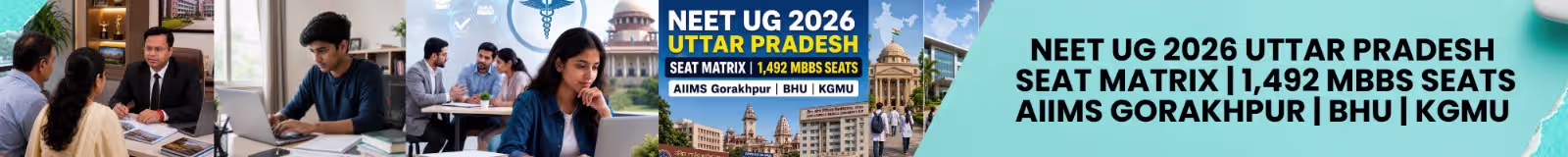 Uttar Pradesh NEET UG 2026 seat matrix – 1,492 MBBS seats across AIIMS Gorakhpur, BHU, KGMU, AMU, and top medical colleges
