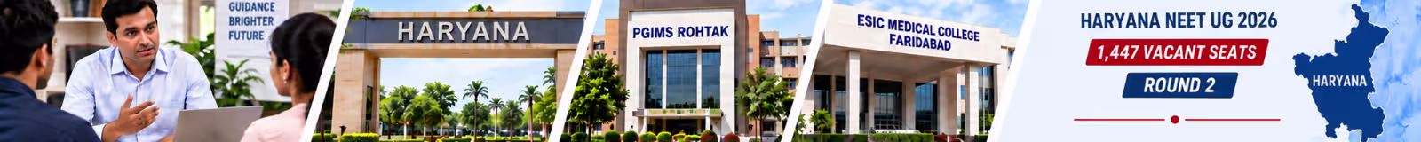 Haryana NEET UG 2026 Round 2 vacant seats 1447 MBBS BDS seats
