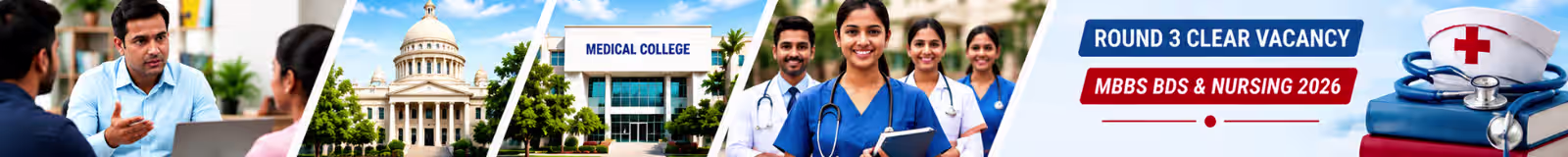 NEET UG Round 3 Clear Vacancy 2026 for MBBS BDS and BSc Nursing