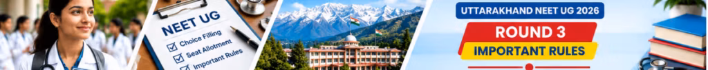 Uttarakhand NEET UG 2026 Round 3 important instructions and choice filling rules